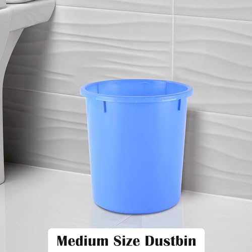 Image of Heart Home Pack of 2 Open-Top 5 Liters Dustbin for Bedroom, Bathroom & Kitchen | Durable & Portable Garbage Bin for Daily Household Use | Dustbin for Office /Small Spaces | Blue