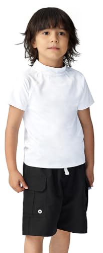 Actleis Boys Swim Shirt Quick Dry Rash Guard Short Sleeve Swimwear Kids Sun Protection UPF50+ UV Shirts3
