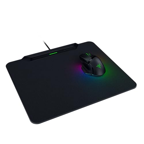 Image of Razer HyperFlux V2 Wireless Charging Mouse Pad System for Gaming Mice, Gaming Mouse Mat & Charging Puck (LED Charging Indicator, Non-Slip Rubber Feet, Car Pairing, USB Port), Black