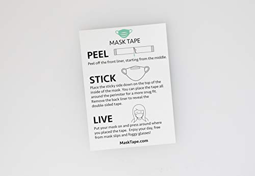 Face Mask Tape | Keep Masks From Slipping Down And Glasses From Fogging Up | 36 Double Sided Tape Strips | Hypoallergenic And Medical Grade #TOP4