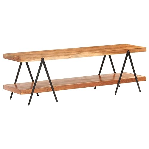 ShGaxin TV-skåp, vardagsrumsmöbler, TV-skåp, litet möbler, TV-bord, tv-bord, massivt trä Acacia 160 x 40 x 50 cm
