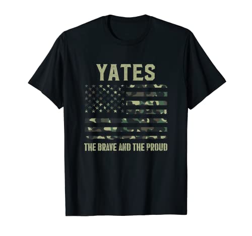 Yates Nom Nom Nom Prénom Camouflage Drapeau Américain T-Shirt