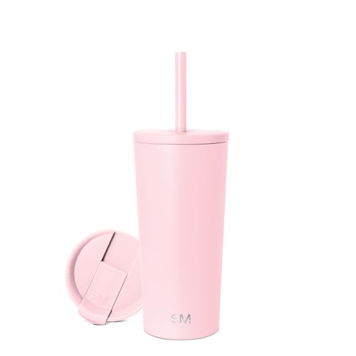 Image of Simple Modern Classic Tumbler with Straw Lid | Insulated Iced Coffee Cup Reusable Stainless Steel Water Bottle Travel Mug | Gifts for Women Men Her Him | 20oz | Blush