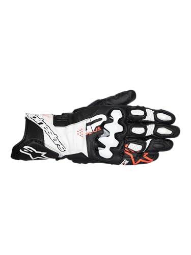 Alpinestars Gp Plus R V3 Leather Gloves XL, Black/White/Red Fluo