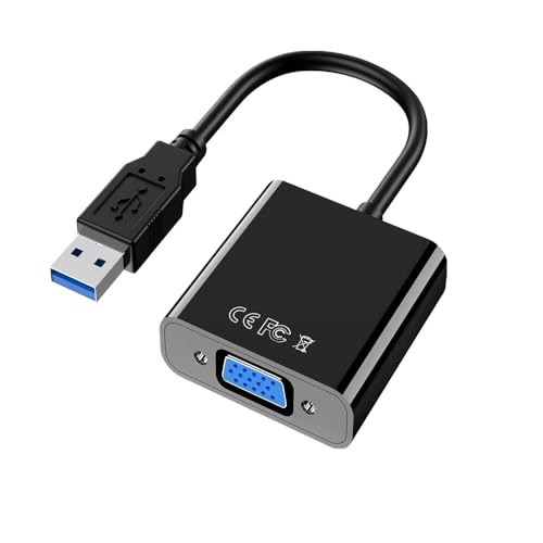 Aolirot Adaptador USB a VGA 1080P Full HD USB 3.0/2.0 Conversor de Video de Múltiples Pantallas para Windows 10/8.1/8/7/XP
