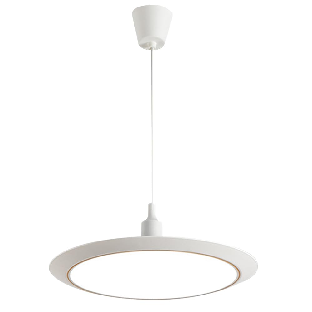 White Pendant Light Fixture LED Single Hanging Lamp Round Chandelier Ceiling Lights Modern Suspension Lamps Kitchen Island Lighting Fixture for Dining Table Bedroom Star of Light