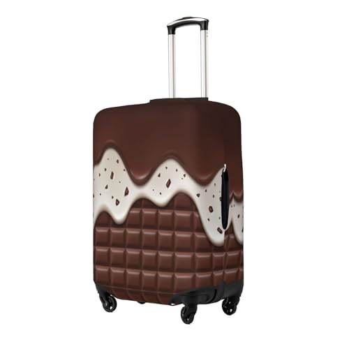 Elastic Travel Luggage Cover Printed Realistic Chocolate Cream Double-Sided Suitcase Protector Bag,Dust-Proof Cratch-Resistant Durable Suitcase Sleeve For Kid Adult,Medium2