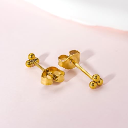 Limerencia G23 Pure Titanium Hypoallergenic Earrings | Tiny Trinity Ball Stud Earrings | Minimalist, F136 Implant Grade | Suitable for Sensitive Ears Delicate Jewelry2