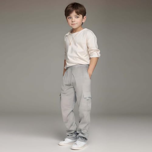 Cargo Sweatpants for Teen Boys Elastic Waist Drawstring Sweat Pants Teens Casual Athletic Workout Joggers with Pockets4