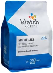 Klatch Coffee "Mocha Java Blend" Medium Roasted Whole Bean Coffee - 5 Pound Bag