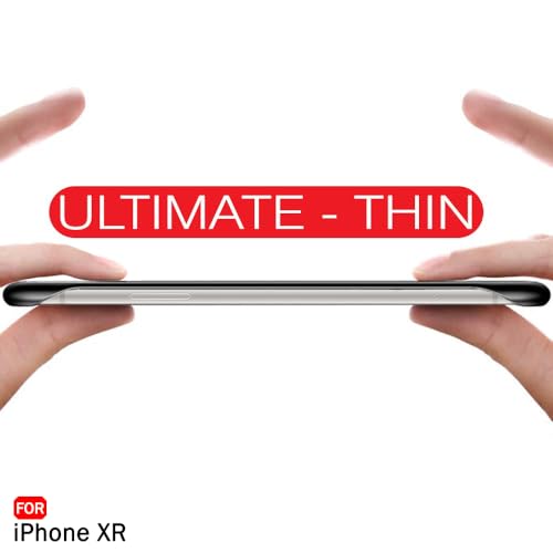 Image of TheGiftKart Hybrid Ultimate Slim Back Case Cover for iPhone XR | Camera & Screen Protection | Frosted Matte Translucent Hard Back Case Cover for iPhone XR (PC & TPU, Black Bumper)