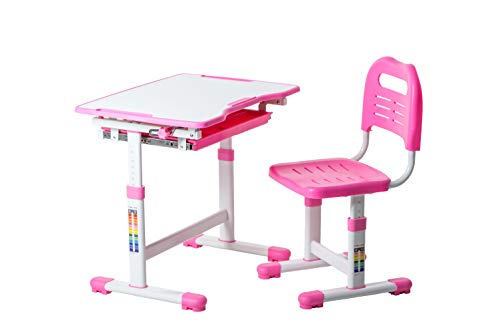 FD FUN DESK Sole Pink-Escritorio para niños (Altura Regulable, inclinable), Color Rosa, 700x500x510-760 mm Cover