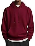 COOFANDY Men's Christmas Red Hoodies Long Sleeve Hooded Shirt Casual hoodies Sweatshirts Wine Red XX-Large