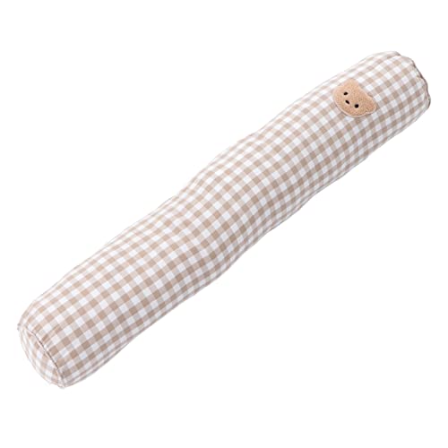 Natudeco Almohada para Dormir del Lado del bebé, Almohada de algodón Transpirable para bebé, Almohada antivuelco con patrón de Oso Bonito para bebé Unisex de 0 a 36 Meses(Caqui)