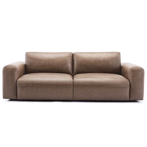 COLAMY 95' Oversized PU Leather Sofa, Comfy Sofa Couch with...