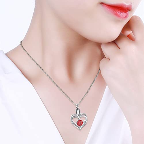 Minicremation Cremation Urn Necklace for Ashes Cremation Jewelry Heart Urn Necklace for Women Girls Birthstone Memorial Jewelry Pendant for Ashes for Human Pet - Image 3