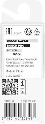 Bosch Professional Nutfräser Standard for Wood (Ø 15 mm, Arbeitslänge 19,6 mm, Zubehör Handfräse, 8mm), 2608628387