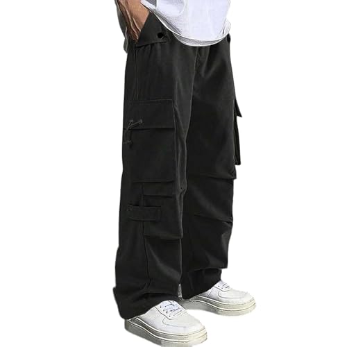 Men's Casual Cargo Sweatpants Drawstring Elastic Waist Athletic Baggy Pants Streetwear with Mulit Pockets, S-2XL