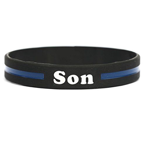 SayitBands Son Thin Blue Line Silicone Wristband Bracelets Police Officers Patrol Awareness Support