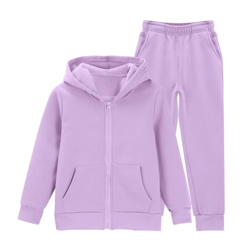 Athletic Sweatsuit for Teen Girls Zip up Fleece Hoodie Sweatshirt and Jogger Sweatpant 2 Piece Outfits Kids Boys Tracksuit2
