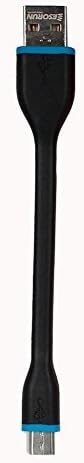 Newtion [for Android] Esorun Micro USB Charging Cable- 4.9 Inch - Short Bendy & Durable Perfect for Android Phones, External Battery Chargers, Power Banks & Portable Power Packs (Black)