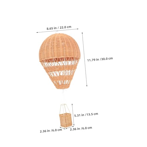 Montgolfière rotin tressé suspendue pour décoration de chambre d'enfant et fête de maternelle - 3