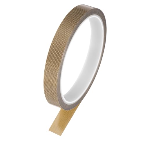 Image of MECCANIXITY 1 Pcs High Temperature Tape 13mm PTFE Coated Fabric Tape Heat Resistant Tape for Vacuum Sealers Adhesive Tape 10m /33ft Brown 0.18mm Thickness