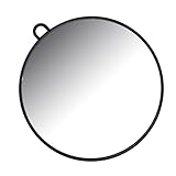 OUNONA 造型師手持鏡 高精細クリアラウンドリアビューミラー 軽量持ち運び便利 プロ用化粧 理美容用 ブラックデザイン