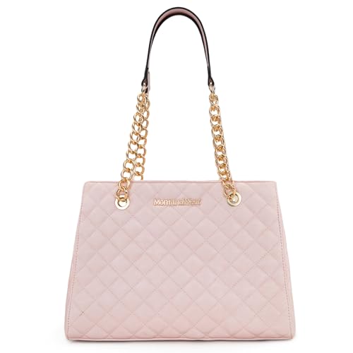 Image of Montana West MEDIUM Tote Bag for Women Quilted Chain Handbags Shoulder Purse