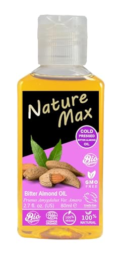 bonballoon Nature Max Bitter Almond Oil Natural Cold Pressed Premium Egyptian Undiluted Pure Egypt For Hair And Skin No Additives No Gmo Kosher Halal (1 Pack = 2.7 oz / 80 ml) زيت اللوز المر حلال