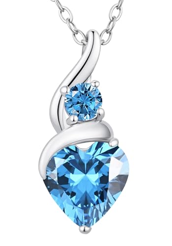 Image of LOUISA SECRET Infinity Heart Necklaces for Women 925 Sterling Silver/Stainless steel Birthstone Pendant,Jewellery Gifts for Women/Wife/Her Anniversary Birthday