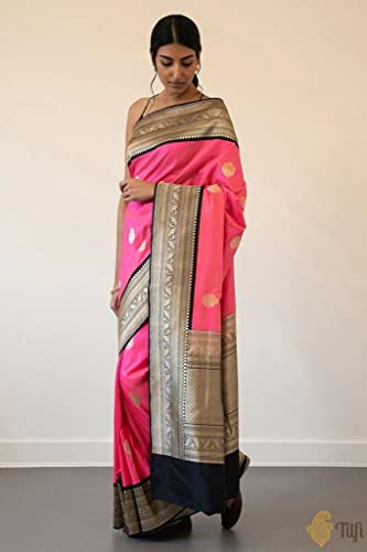Image of Flosive Women's Present Banarasi Soft Lichi Silk Saree Divya Beautiful Jacquard Rich Pallu Design Work Zari Woven Kanjivaram Silk Style Saree With Soft Lichi Silk Blouse Piece