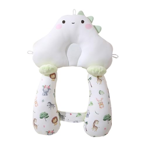 Tuyedoqe Adjustable Toddler Pillow, Portable Baby Travel Pillow, Baby Head Pillow, Soft and Breathable Ergonomic Design Neck Pillow (Light Green)