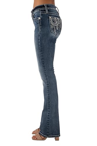 Miss Me Women's Dreamcatcher Embroidered Mid-Rise Bootcut Jeans3