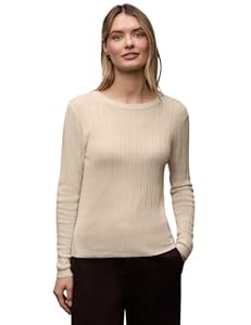 Street One Pullover mit Rippstruktur Cotton beige Mel. 42