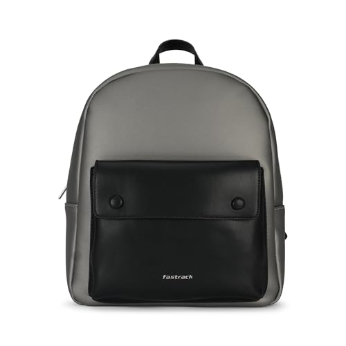 Image of Fastrack Dual-Tone Backpack for Men & Women | Lightweight Structured Bag with Main Compartment, Front Flap Pocket & Side Bottle Holders | Minimal Everyday Backpack for College, Work & City Life