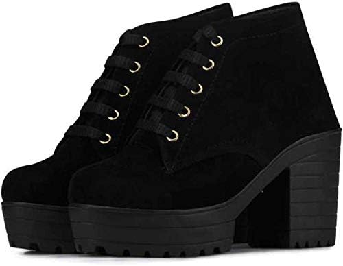 ArranQue Boots Shoes for Women Mid-top Comfortable Lightweight Fashion Casual Outdoor High Heel Ankle for Women & Girls (Size UK6, Black) (B0CC8VKPGL) Amazon Price History, Amazon Price Tracker