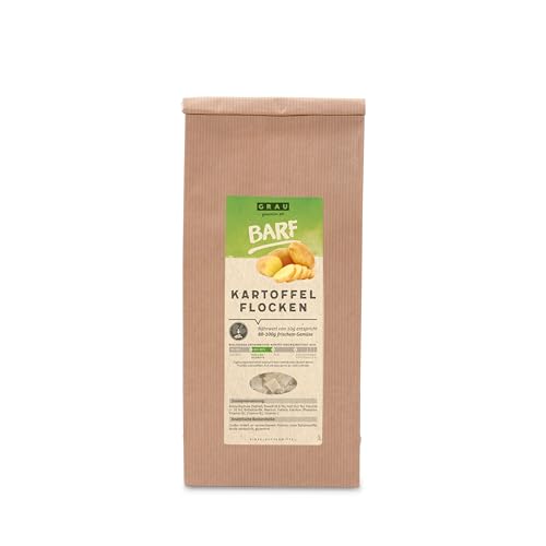 GRAU – das Original – Trockengemüse zum BARFen für Hunde - Kartoffel-Flocken, 1er Pack (1 x 500 g), Ergänzungsfuttermittel für Hunde