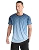 APTRO Men’s T-Shirts Gym T Shirts for Men Athletic Breathable Moisture Wicking Running Tops Quick Dry Short Sleeve T-Shirt Gradient Dark Blue 3XL #5