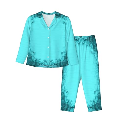 Pyjama pour femme à manches longues pour des soirées cocooning en bleu