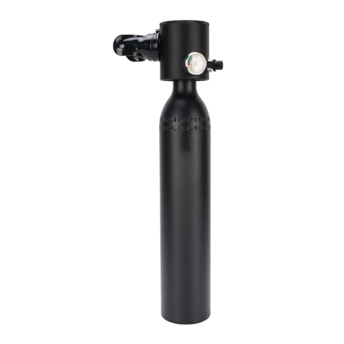 Alomejor Tanques de Buceo, Equipo de Respiración Subacuático Ligero con Boquilla de Silicona de Grado Alimenticio, Tanque Compacto de Aleación de Aluminio de 0,5 L para Buceo y Esnórquel