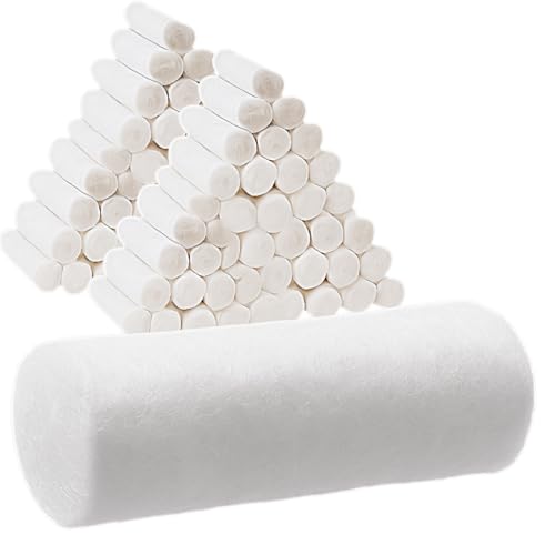 Vakly 100 Dental Cotton Rolls for Mouth Gauze and Nosebleeds Plug Stopper - #2 Medium 1.5