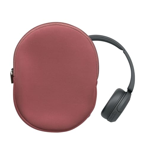kwmobile Cover Compatible with Sony WH-CH520 / WH-CH510 / MDR-ZX110 Case - Neoprene Headset Cover - Pouch w/Zipper - Dark Rose