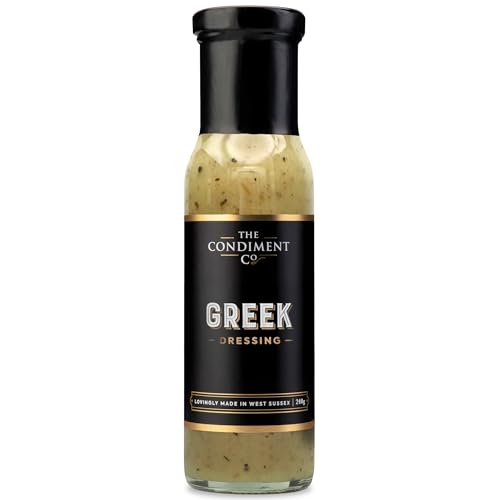 The Condiment Company Greek Dressing 240g Bottle Olive Oil Citrus and Herbs for Mediterranean Flavour Salads British Made Vegan and Gluten Free