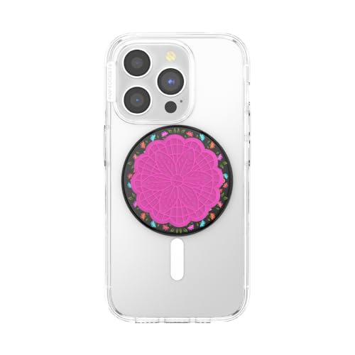 Image of PopSockets Phone Grip for MagSafe, Magnetic Holder, Phone Stand, Hot Pink - Papel picado
