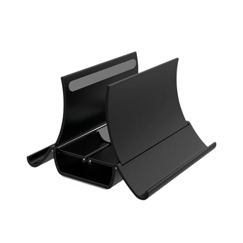 CASOME Soporte Vertical para Portátil con Bloqueo Automático por Gravedad – Base ABS Anticalor con Silicona, Ahorra Espacio(Nero)