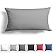 Melunda | Mako satyna poszewka na poduszkę 40 x 80 cm, poszewka na poduszkę Renforcé, 100% bawełna, poszewka na poduszkę, tylko poszewka na poduszkę | szara