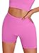 Unthewe Workout Butt Lifting Shorts for Women High Waisted Seamless Gym Yoga Booty Shorts(U429-Booty Barbie Pink-L)