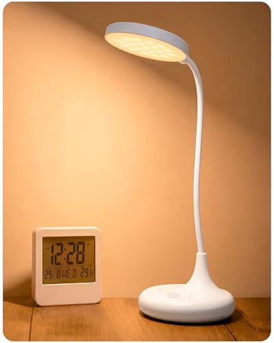 Image of WEIRD WOLF Study Lamp for Students | Rechargeable Table Lamp with 3 Colour Modes | LED Desk Lamp for Reading, Office | Eye-Protection Study Light with Lithium Battery | White | 6-Month Warranty