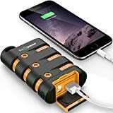 FosPower 10,050mAh USB C Power Bank, 2.1A Dual USB Output Portable Charger (IP67 Rating Water/Shock/Dust Proof) Rugged Heavy Duty External Battery Phone Charger for Outdoor Camping Emergency